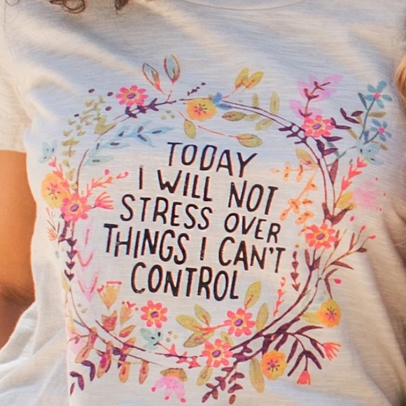 NEW “today I will not stress..” inspirational boho top - Picture 2 of 9
